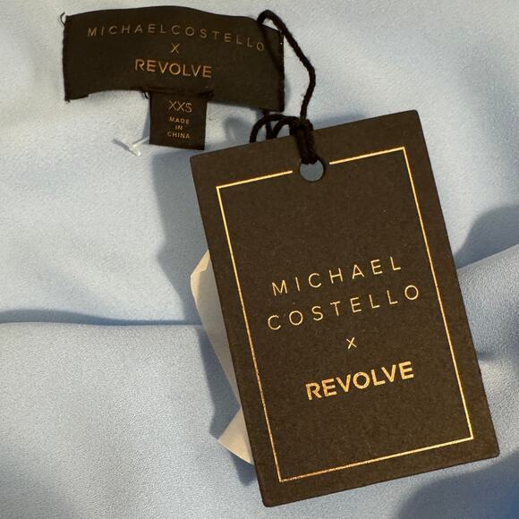 NEW BNWT Revolve Michael Costello Sunny One Shoulder Blue Mini Dress XXSmall - Picture 12 of 12